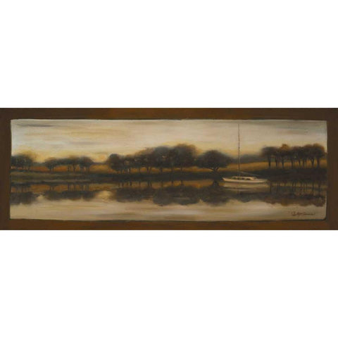 Sepia Landscape I Gold Ornate Wood Framed Art Print with Double Matting by Arenas, Nelly