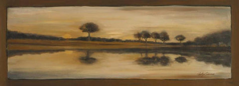 Sepia Landscape II White Modern Wood Framed Art Print with Double Matting by Arenas, Nelly