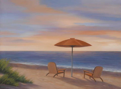 Summer On The Sand White Modern Wood Framed Art Print with Double Matting by Rhyan, Vivien