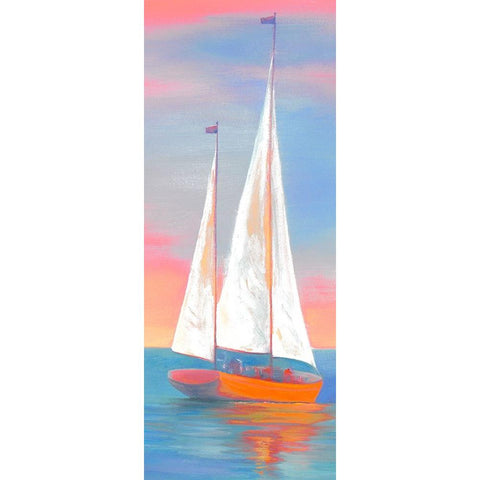 Sunset Sails White Modern Wood Framed Art Print by Rhyan, Vivien