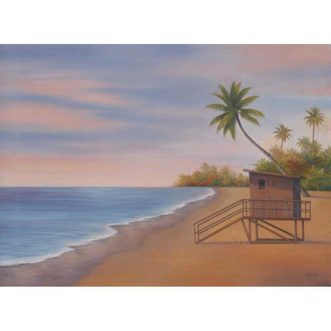 Tropical Beach II Black Modern Wood Framed Art Print by Rhyan, Vivien
