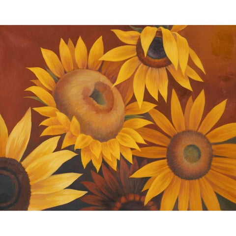 Sunflowers I Black Modern Wood Framed Art Print by Rhyan, Vivien