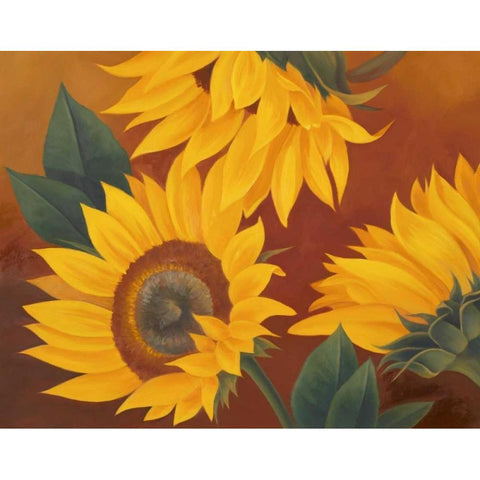 Sunflowers II White Modern Wood Framed Art Print by Rhyan, Vivien
