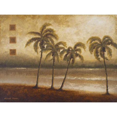 Tropical Escape I Black Modern Wood Framed Art Print with Double Matting by Marcon, Michael