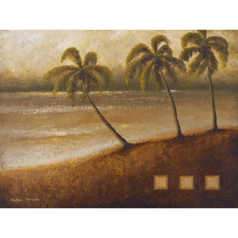Tropical Escape II Black Modern Wood Framed Art Print with Double Matting by Marcon, Michael