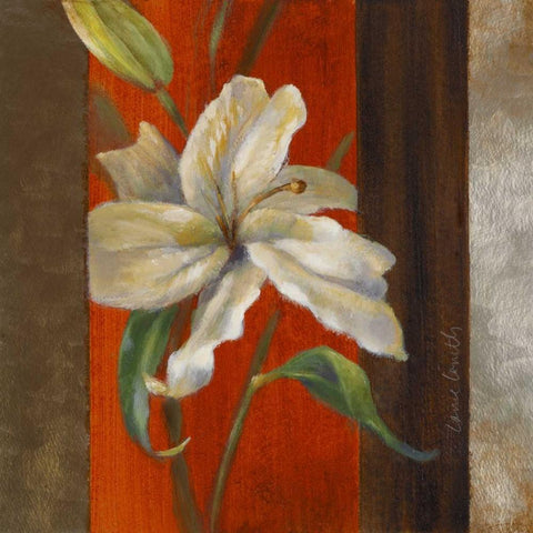 Lily in Bloom I White Modern Wood Framed Art Print by Loreth, Lanie