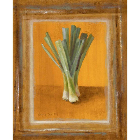 Leeks On Gold Gold Ornate Wood Framed Art Print with Double Matting by Loreth, Lanie