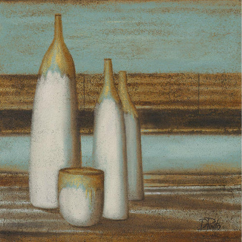 Elegantisimo on Teal II Black Modern Wood Framed Art Print with Double Matting by Pinto, Patricia