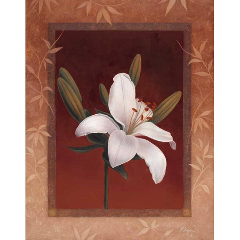 Tiger Lily Gold Ornate Wood Framed Art Print with Double Matting by Rhyan, Vivien