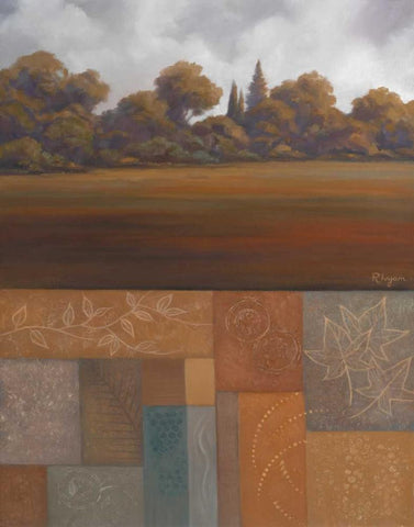 Autumn II White Modern Wood Framed Art Print with Double Matting by Rhyan, Vivien