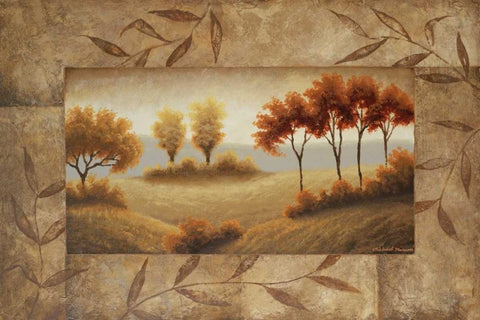 Luminous Vistas II White Modern Wood Framed Art Print with Double Matting by Marcon, Michael