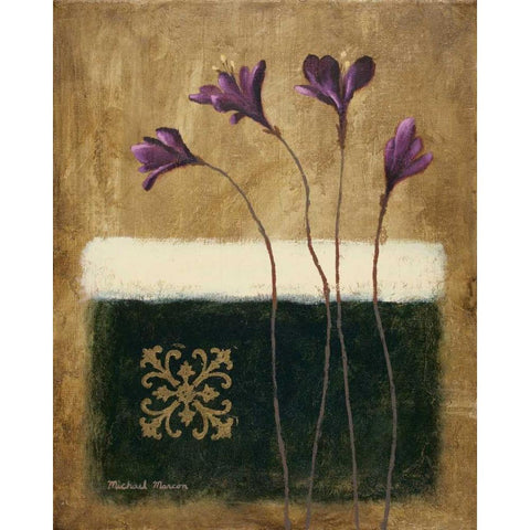 Color Field Blossom I Black Modern Wood Framed Art Print with Double Matting by Marcon, Michael