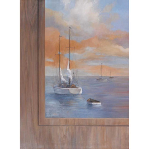 Sailing at Sunset I Gold Ornate Wood Framed Art Print with Double Matting by Rhyan, Vivien