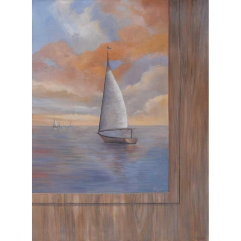 Sailing at Sunset II White Modern Wood Framed Art Print by Rhyan, Vivien