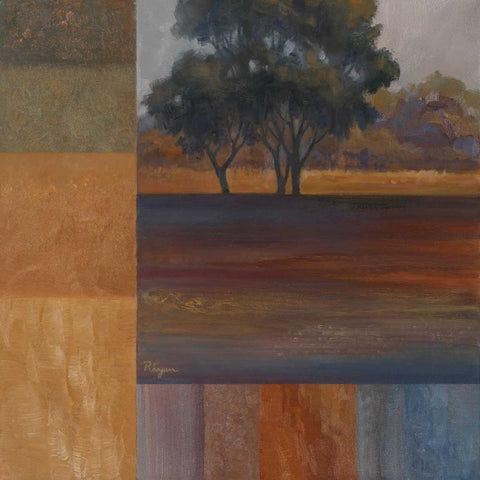 Rhythms of Landscape I Black Modern Wood Framed Art Print with Double Matting by Rhyan, Vivien