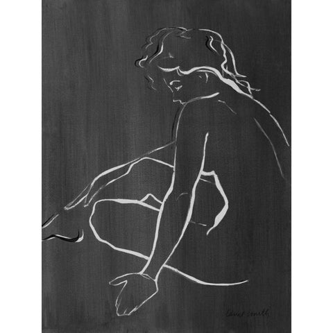 Sketched in Black II Black Modern Wood Framed Art Print with Double Matting by Loreth, Lanie