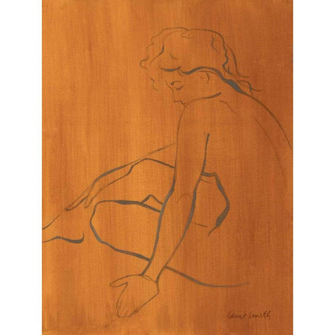 Seated Female Figure Black Modern Wood Framed Art Print with Double Matting by Loreth, Lanie