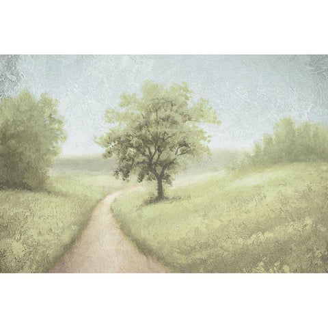 Green Nature Pastures Black Modern Wood Framed Art Print with Double Matting by Marcon, Michael