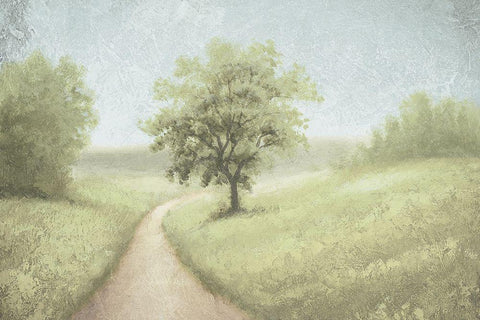 Green Nature Pastures White Modern Wood Framed Art Print with Double Matting by Marcon, Michael