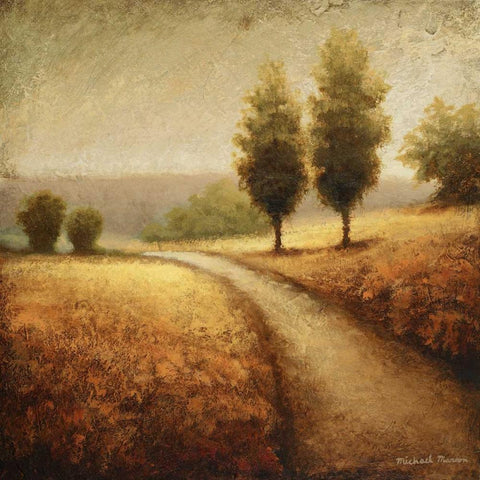 Cinnamon Road II Black Ornate Wood Framed Art Print with Double Matting by Marcon, Michael