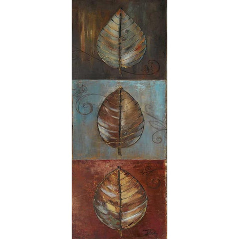 New Leaf Panel I - Vertical Black Modern Wood Framed Art Print by Pinto, Patricia