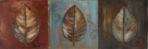 New Leaf Panel I White Modern Wood Framed Art Print with Double Matting by Pinto, Patricia