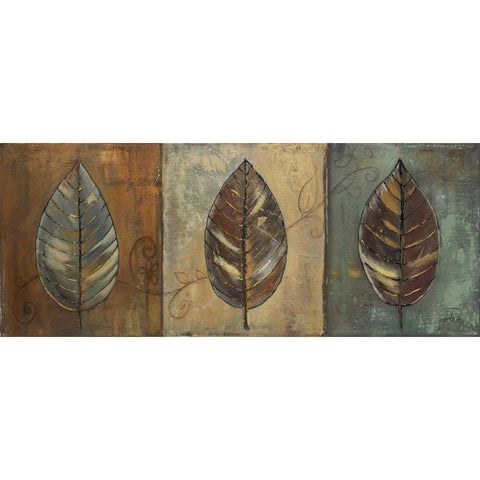 New Leaf Panel II Black Modern Wood Framed Art Print with Double Matting by Pinto, Patricia