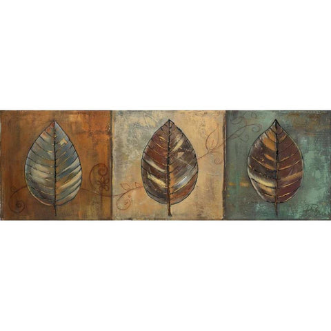 New Leaf Panel II Gold Ornate Wood Framed Art Print with Double Matting by Pinto, Patricia
