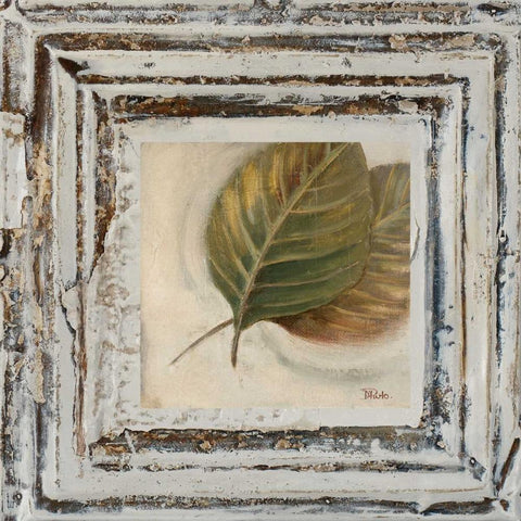 Flowers and Leaves Square VIII White Modern Wood Framed Art Print by Pinto, Patricia