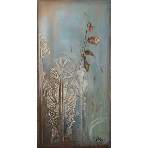 Ornaments and Roses I Black Modern Wood Framed Art Print with Double Matting by Pinto, Patricia