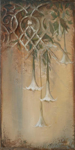 Ornaments and Campanula II Black Ornate Wood Framed Art Print with Double Matting by Pinto, Patricia