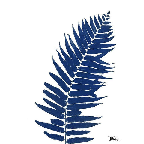 Indigo Ferns I Black Modern Wood Framed Art Print by Pinto, Patricia