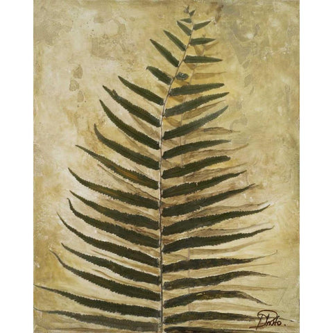 Ferns III Gold Ornate Wood Framed Art Print with Double Matting by Pinto, Patricia