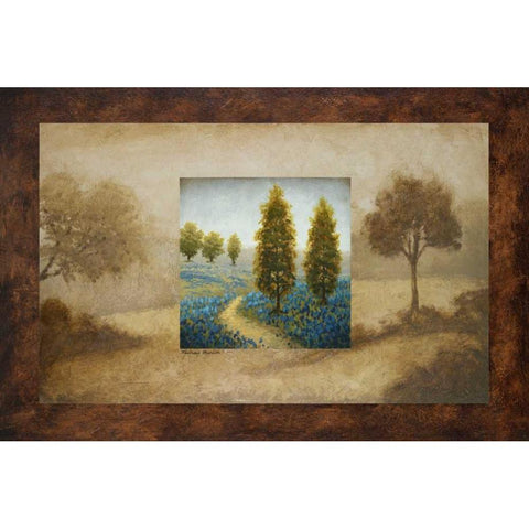 Field Blossom Illusion Gold Ornate Wood Framed Art Print with Double Matting by Marcon, Michael