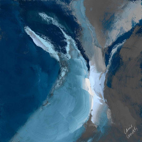 Blue Ocean Dance I Black Modern Wood Framed Art Print by Loreth, Lanie