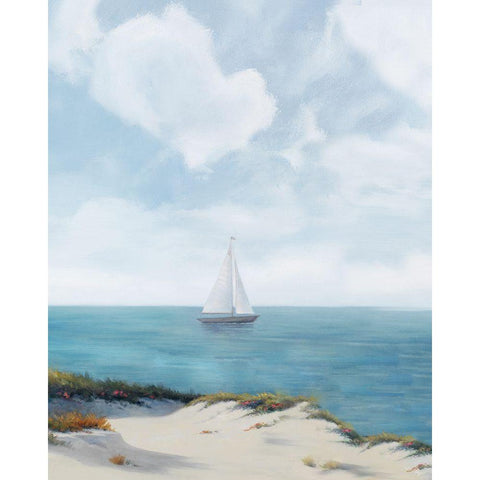 Shoreline Sailing II Black Modern Wood Framed Art Print by Rhyan, Vivien