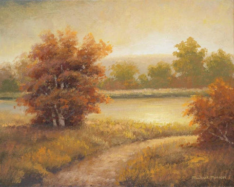 Rosemar Lake White Modern Wood Framed Art Print with Double Matting by Marcon, Michael