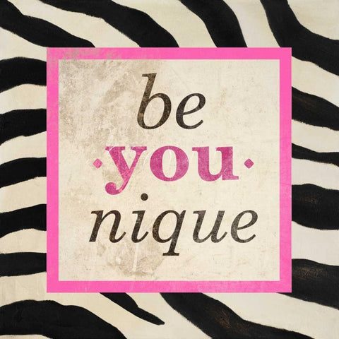 Be-You-Nique Black Modern Wood Framed Art Print with Double Matting by Pinto, Patricia