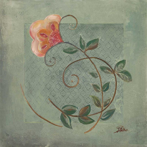 Ornaments in Green II Black Ornate Wood Framed Art Print with Double Matting by Pinto, Patricia