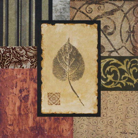 September Leaf White Modern Wood Framed Art Print by Marcon, Michael