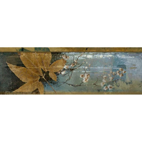 Leaf Panel IV Gold Ornate Wood Framed Art Print with Double Matting by Pinto, Patricia