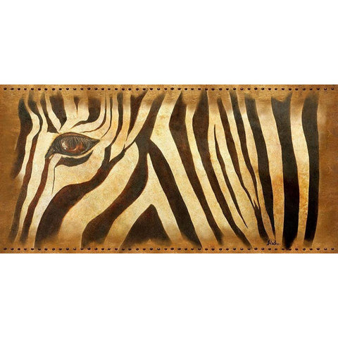 Zebra Eye White Modern Wood Framed Art Print by Pinto, Patricia