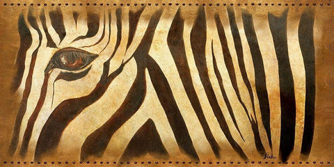 Zebra Eye White Modern Wood Framed Art Print with Double Matting by Pinto, Patricia