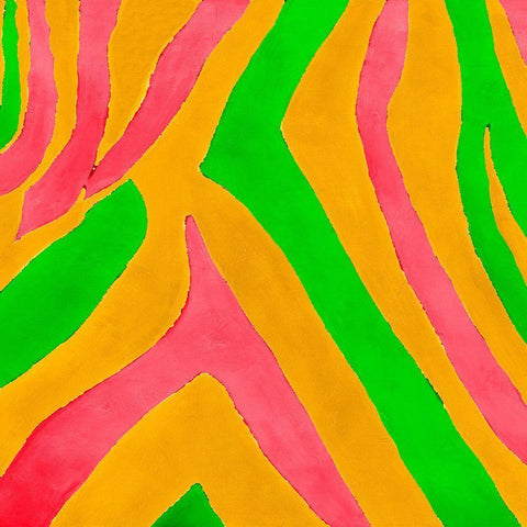 Psychedelic Zebra Print I Black Modern Wood Framed Art Print with Double Matting by Pinto, Patricia