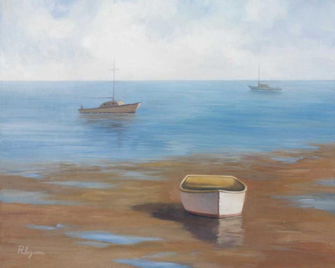 Low Tide White Modern Wood Framed Art Print with Double Matting by Rhyan, Vivien