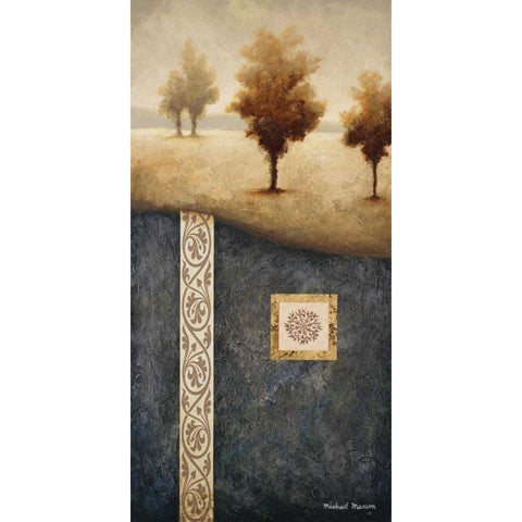 Transitional Landscape II Black Modern Wood Framed Art Print with Double Matting by Marcon, Michael