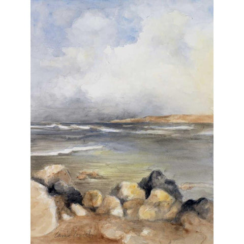 Along the Coast of Sardinia I White Modern Wood Framed Art Print by Loreth, Lanie