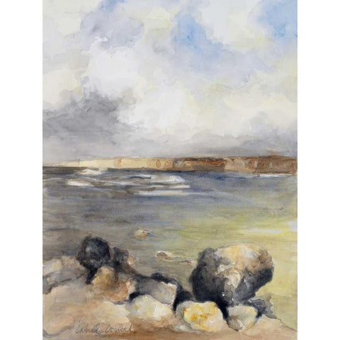 Along the Coast of Sardinia II Black Modern Wood Framed Art Print with Double Matting by Loreth, Lanie