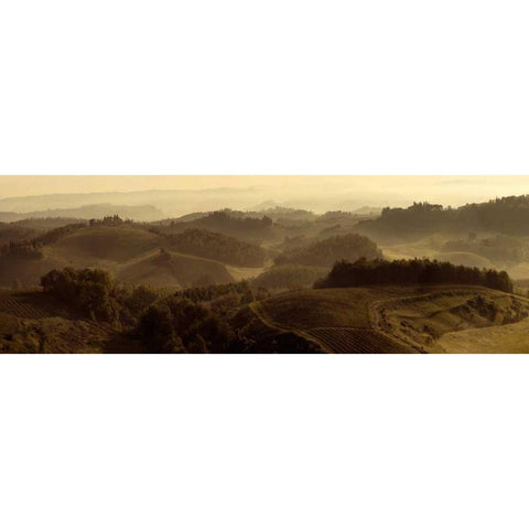 Sunrise Over Tuscany Black Modern Wood Framed Art Print by Lake, Shelley