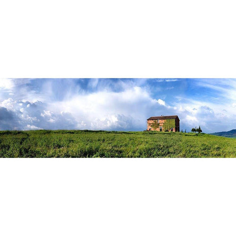 Tuscan Farmhouse White Modern Wood Framed Art Print by Lake, Shelley